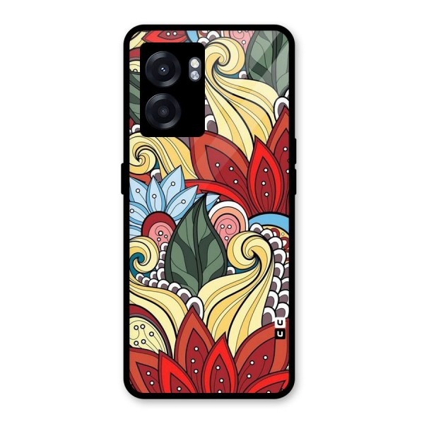 Cute Doodle Glass Back Case for Oppo K10 (5G)