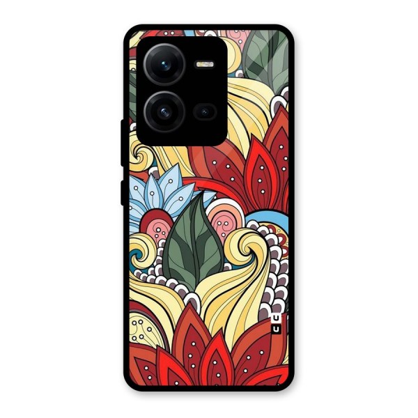 Cute Doodle Glass Back Case for Vivo V25