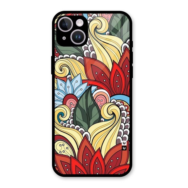 Cute Doodle Glass Back Case for iPhone 14 Plus