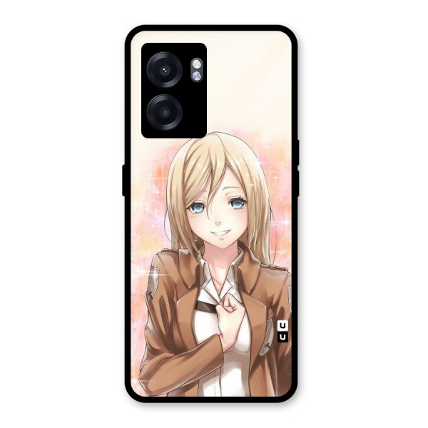 Cute Girl Art Glass Back Case for Oppo K10 (5G)