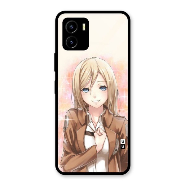 Cute Girl Art Glass Back Case for Vivo Y15s