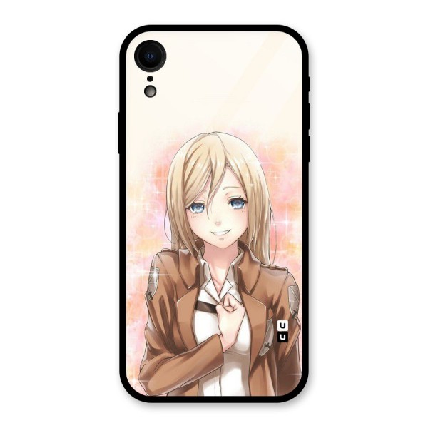 Cute Girl Art Glass Back Case for XR