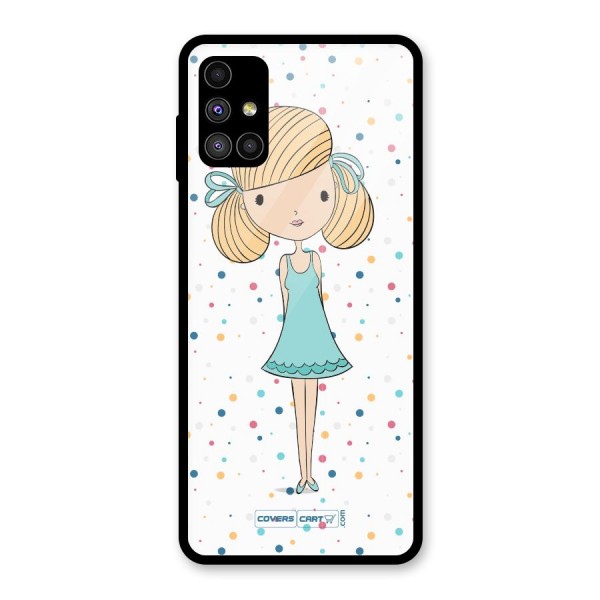 Cute Girl Glass Back Case for Galaxy M51