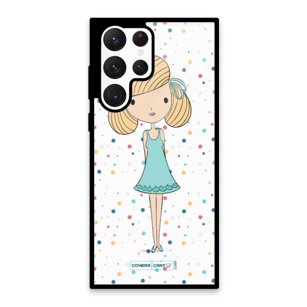 Cute Girl Glass Back Case for Galaxy S22 Ultra 5G