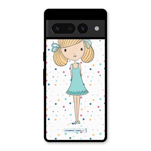 Cute Girl Glass Back Case for Google Pixel 7 Pro