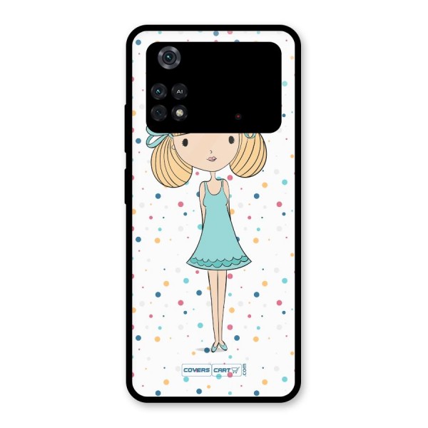 Cute Girl Glass Back Case for Poco M4 Pro 4G