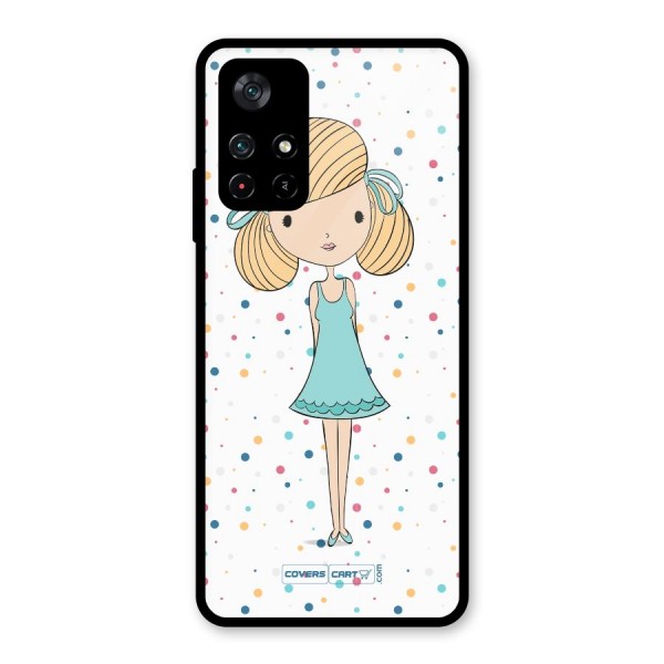 Cute Girl Glass Back Case for Poco M4 Pro 5G