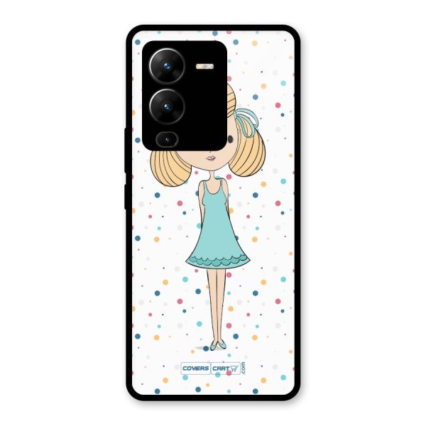 Cute Girl Glass Back Case for Vivo V25 Pro