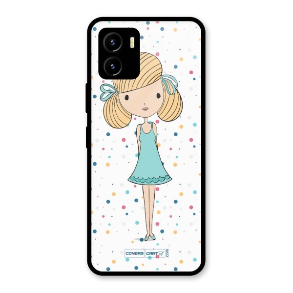 Cute Girl Glass Back Case for Vivo Y15s