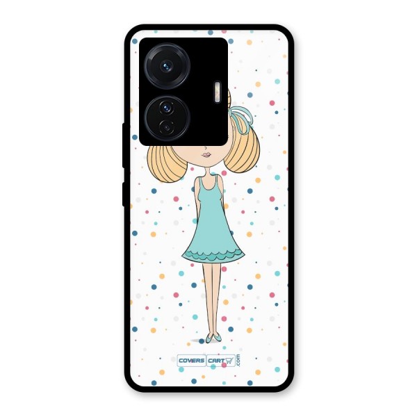 Cute Girl Glass Back Case for Vivo iQOO Z6 Pro