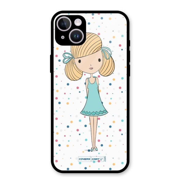 Cute Girl Glass Back Case for iPhone 14 Plus