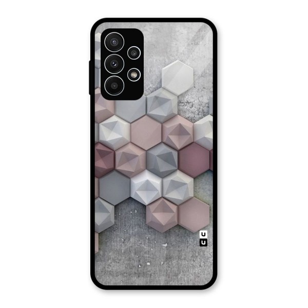 Cute Hexagonal Pattern Glass Back Case for Galaxy A23