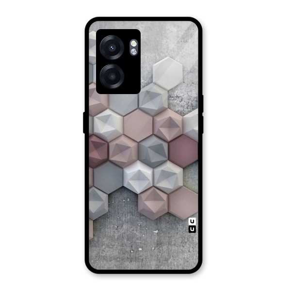 Cute Hexagonal Pattern Glass Back Case for Oppo K10 (5G)