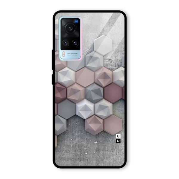 Cute Hexagonal Pattern Glass Back Case for Vivo X60
