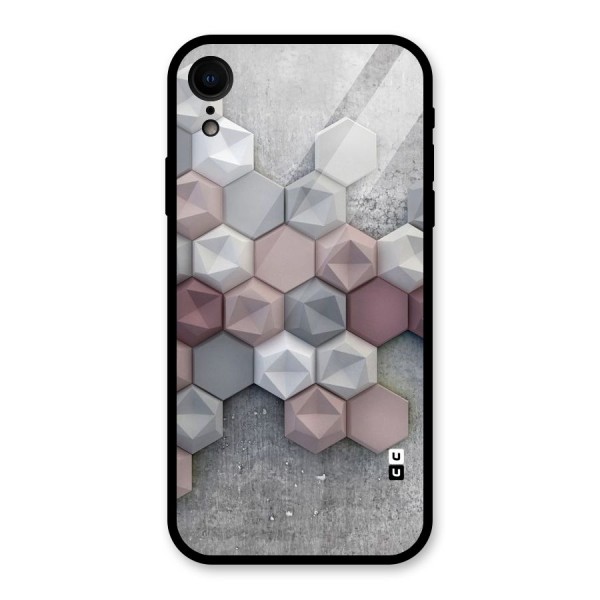 Cute Hexagonal Pattern Glass Back Case for XR