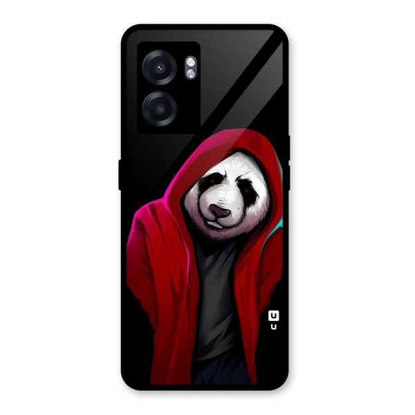 Cute Hoodie Panda Glass Back Case for Oppo K10 (5G)