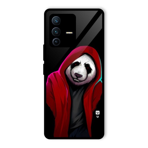 Cute Hoodie Panda Glass Back Case for Vivo V23 Pro