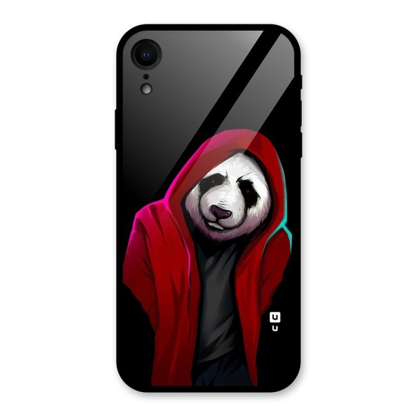 Cute Hoodie Panda Glass Back Case for XR