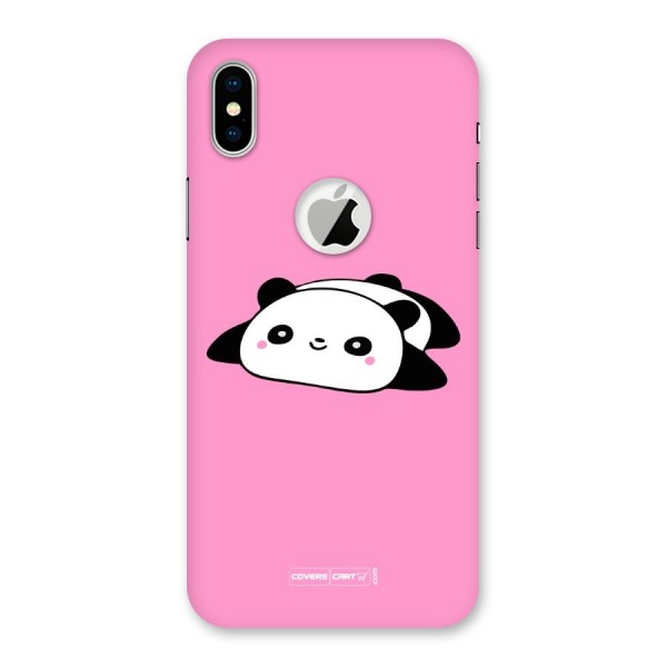 Cute Lazy Panda Back Case for iPhone XS Logo Cut