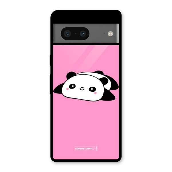 Cute Lazy Panda Glass Back Case for Google Pixel 7