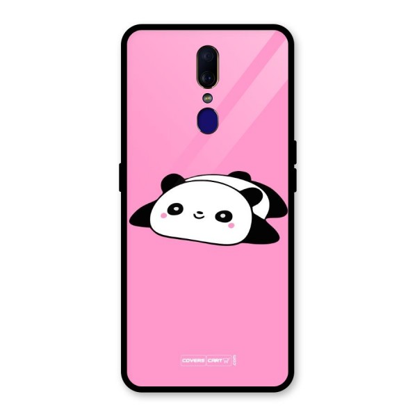 Cute Lazy Panda Glass Back Case for Oppo F11