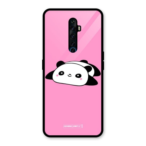 Cute Lazy Panda Glass Back Case for Oppo Reno2 Z