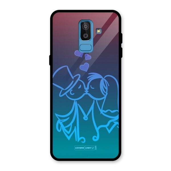 Cute Love Glass Back Case for Galaxy J8