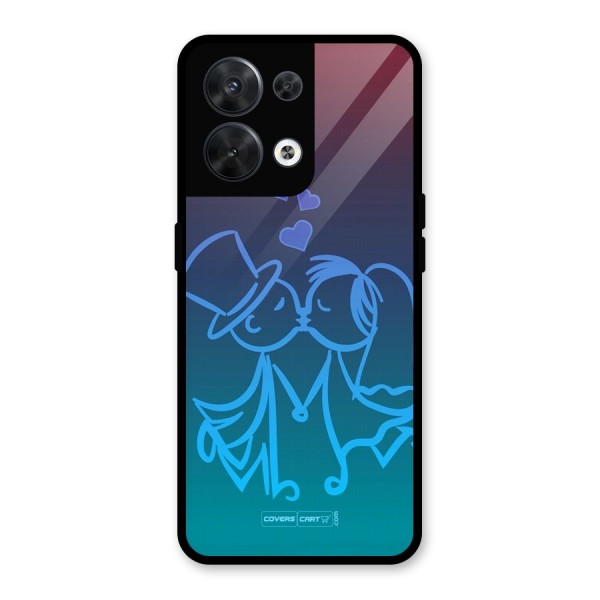 Cute Love Glass Back Case for Oppo Reno8 5G