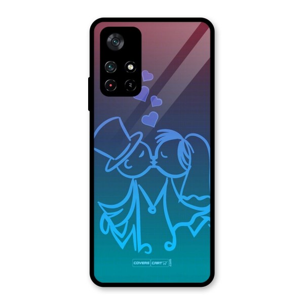 Cute Love Glass Back Case for Poco M4 Pro 5G