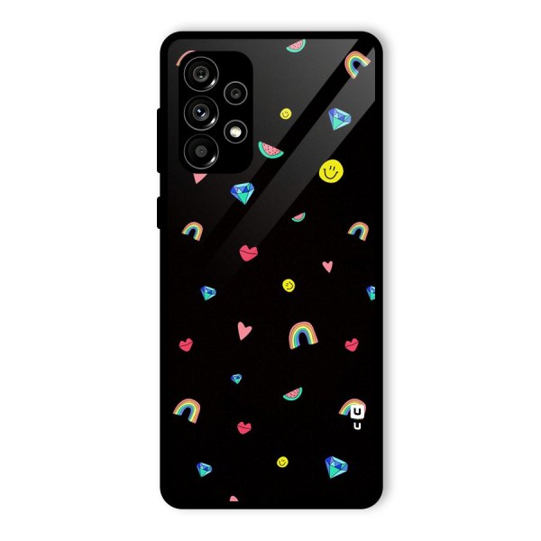 Cute Multicolor Shapes Glass Back Case for Galaxy A73 5G