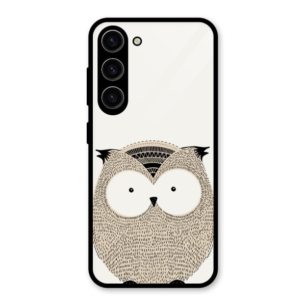 Cute Owl Glass Back Case for Galaxy S23