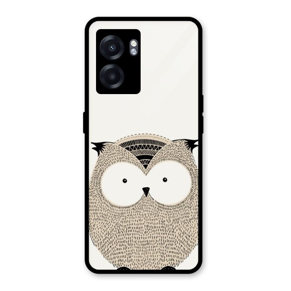 Cute Owl Glass Back Case for Oppo K10 (5G)