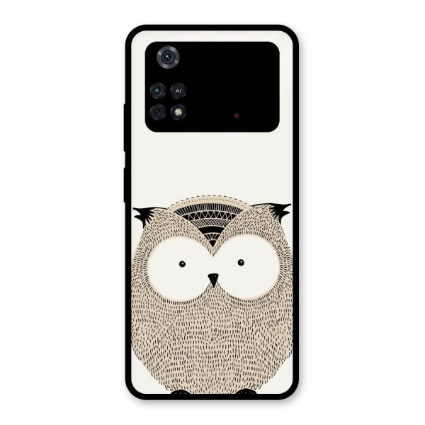 Cute Owl Glass Back Case for Poco M4 Pro 4G