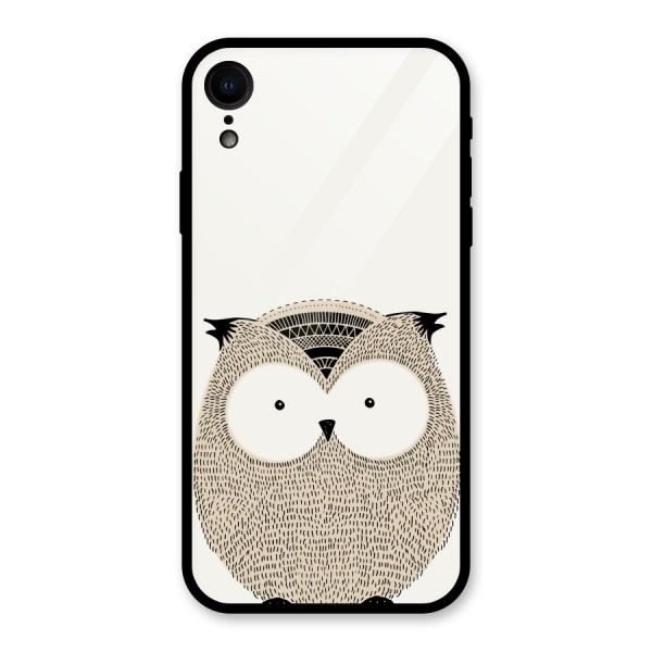 Cute Owl Glass Back Case for XR