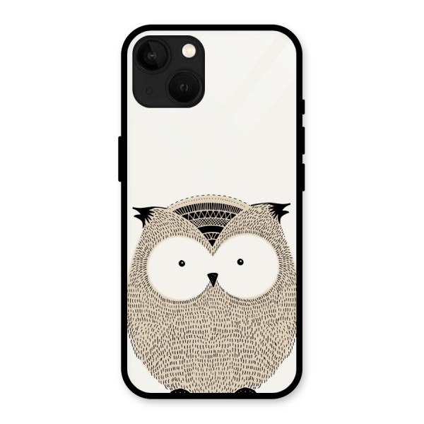 Cute Owl Glass Back Case for iPhone 13