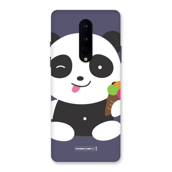 Cute Panda Blue Back Case for OnePlus 8