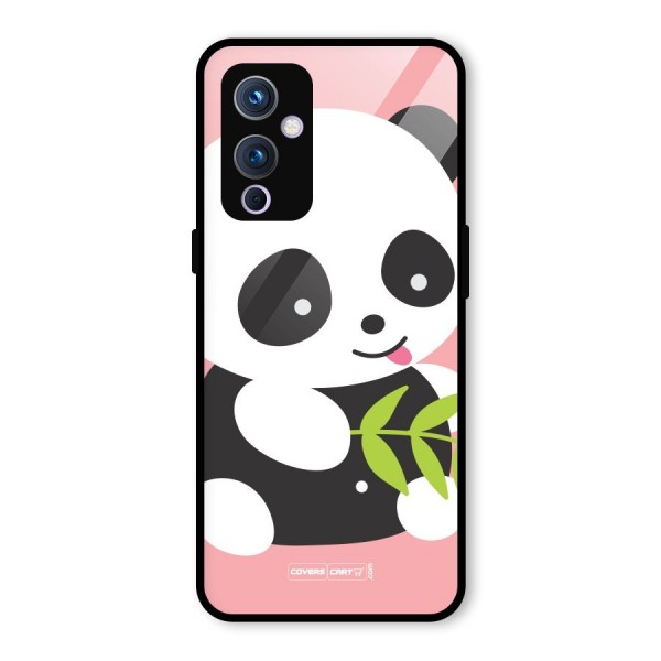 Cute Panda Pink Glass Back Case for OnePlus 9