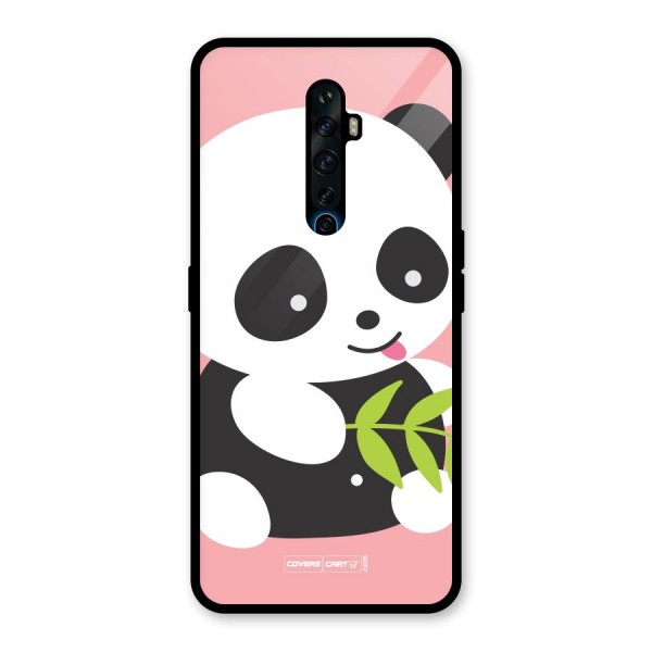 Cute Panda Pink Glass Back Case for Oppo Reno2 Z