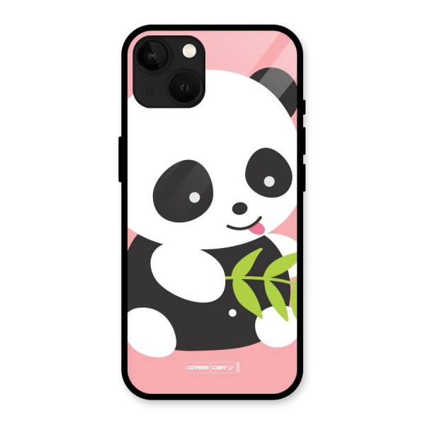 Cute Panda Pink Glass Back Case for iPhone 13