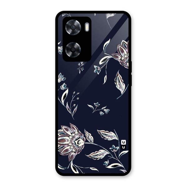 Cute Petals Glass Back Case for Oppo A57 2022