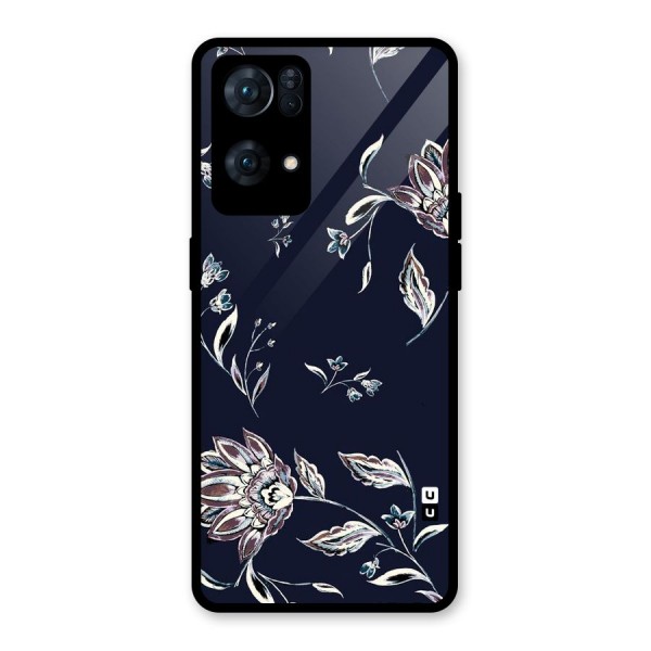 Cute Petals Glass Back Case for Oppo Reno7 Pro 5G