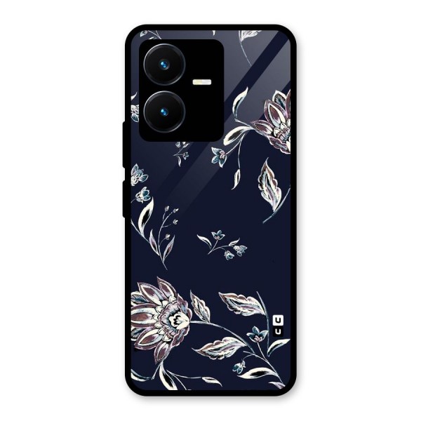 Cute Petals Glass Back Case for Vivo Y22