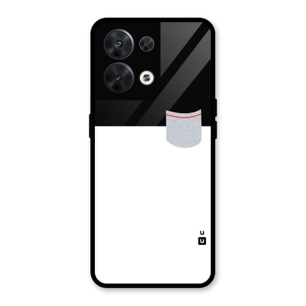 Cute Pocket Simple Glass Back Case for Oppo Reno8 5G