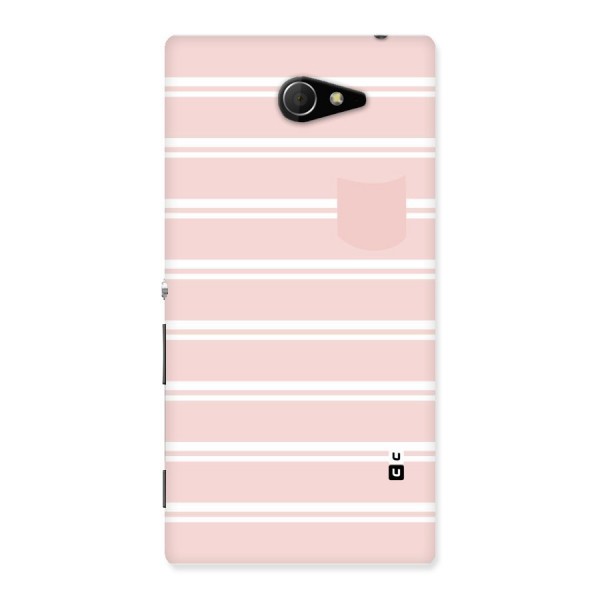 Cute Pocket Striped Back Case for Sony Xperia M2