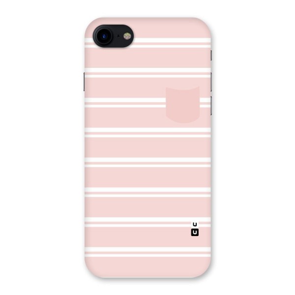 Cute Pocket Striped Back Case for iPhone SE 2020