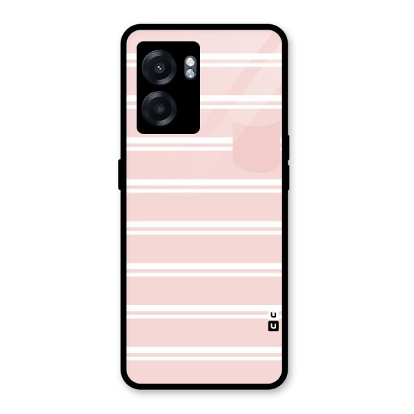 Cute Pocket Striped Glass Back Case for Oppo K10 (5G)