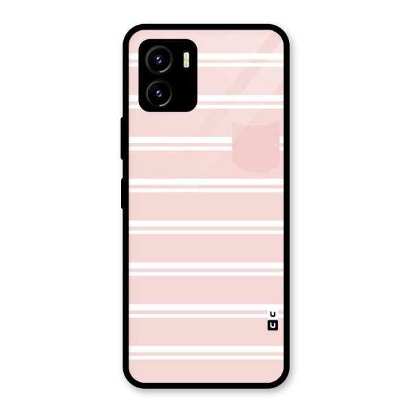 Cute Pocket Striped Glass Back Case for Vivo Y15s