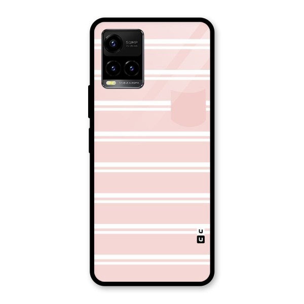 Cute Pocket Striped Glass Back Case for Vivo Y21 2021