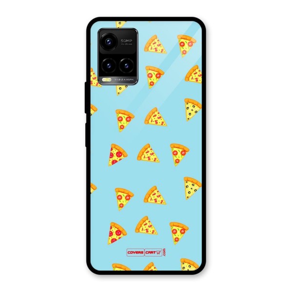 Cute Slices of Pizza Glass Back Case for Vivo Y33s