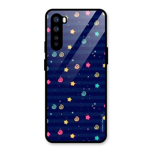 Cute Stars Design Glass Back Case for OnePlus Nord